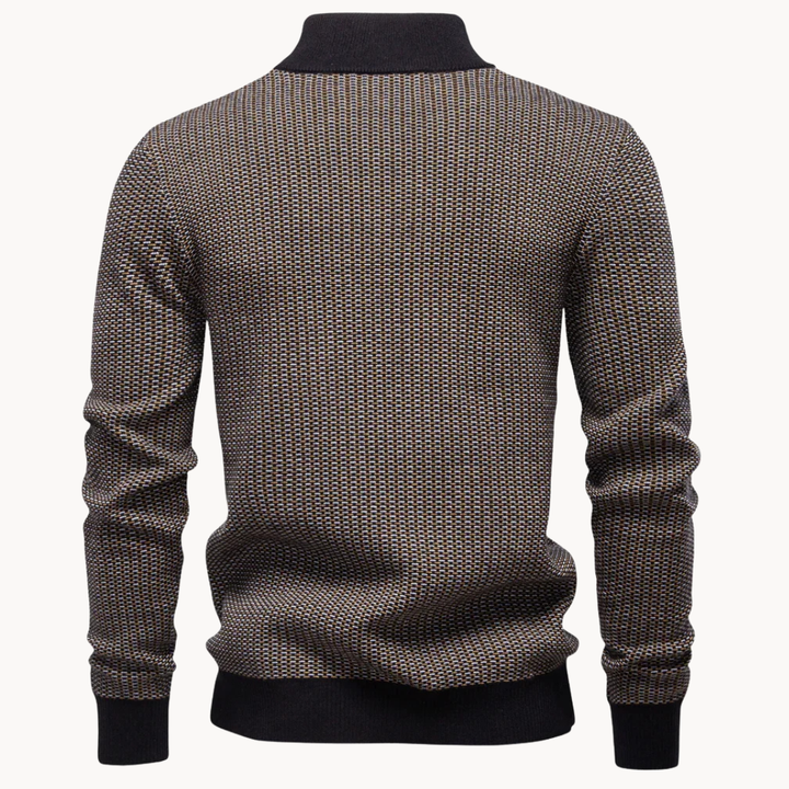 Limman – Pullover Aus Jacquard-Strick Mit Halbem Reißverschluss