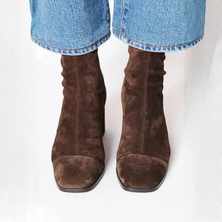 Leora – Bequeme Stiefeletten Mit Absatz Aus Wildleder