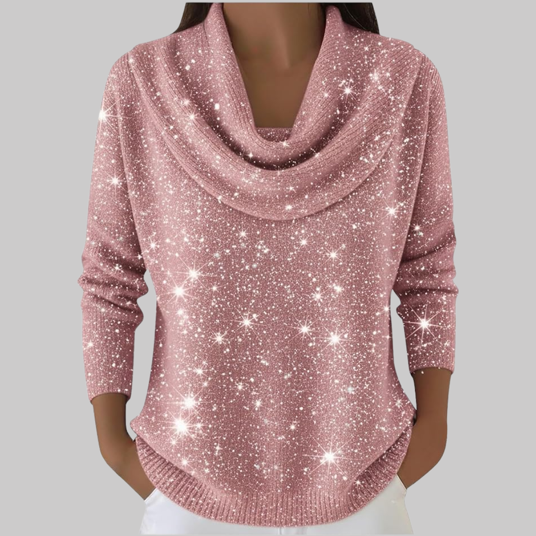 Ayelet - Weicher Rollkragen Pullover Mit Sternen Print