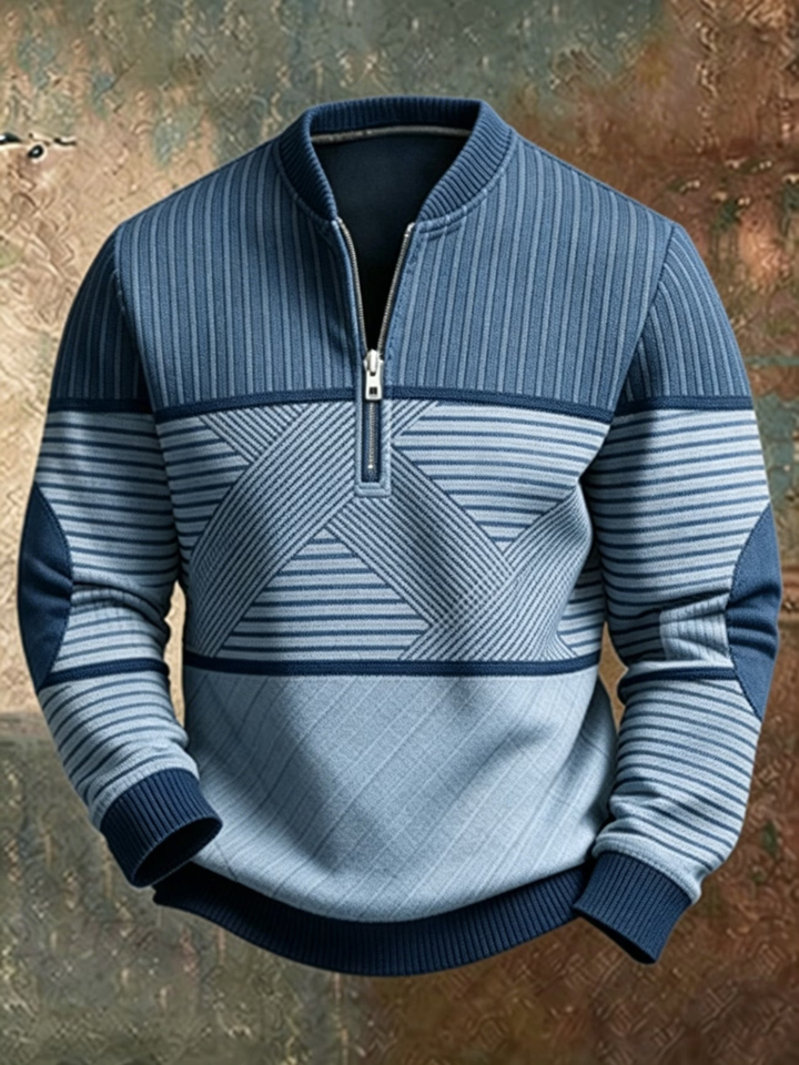 Erkebulan - Langarm Pullover Mit Halbem Reißverschluss