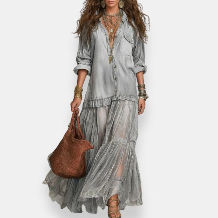 Zaynab - Maxikleid im Boho Stil Mit Rüschen