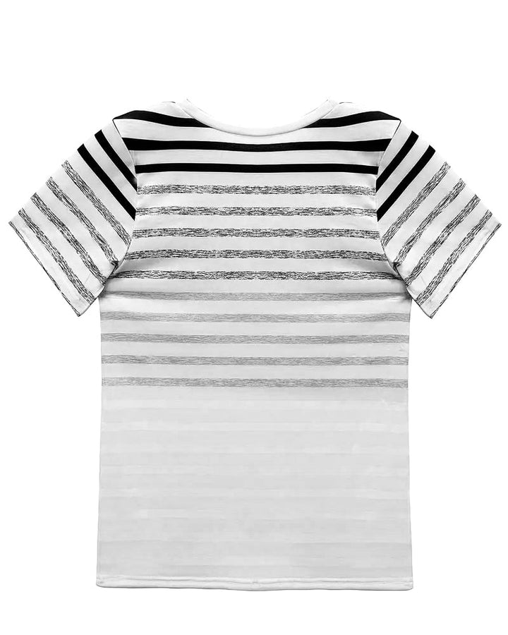 Kellie - Gestreiftes Kurzarm-T-Shirt Mit Rundhalsausschnitt