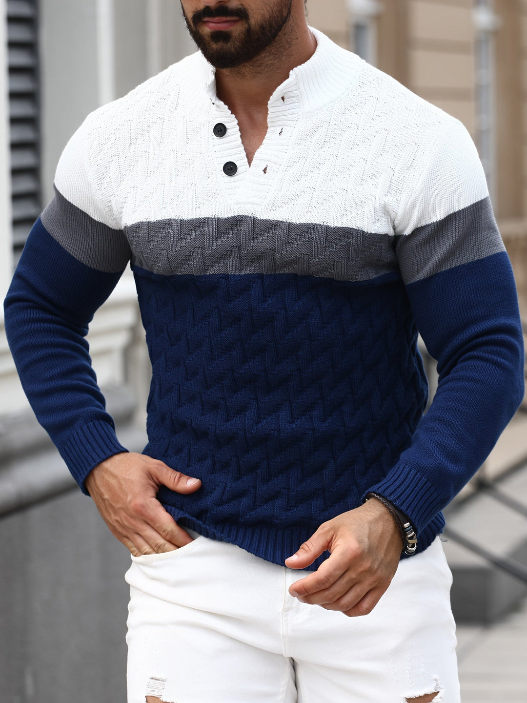 Lilfad - Casual Stand Collar Knitted Sweater