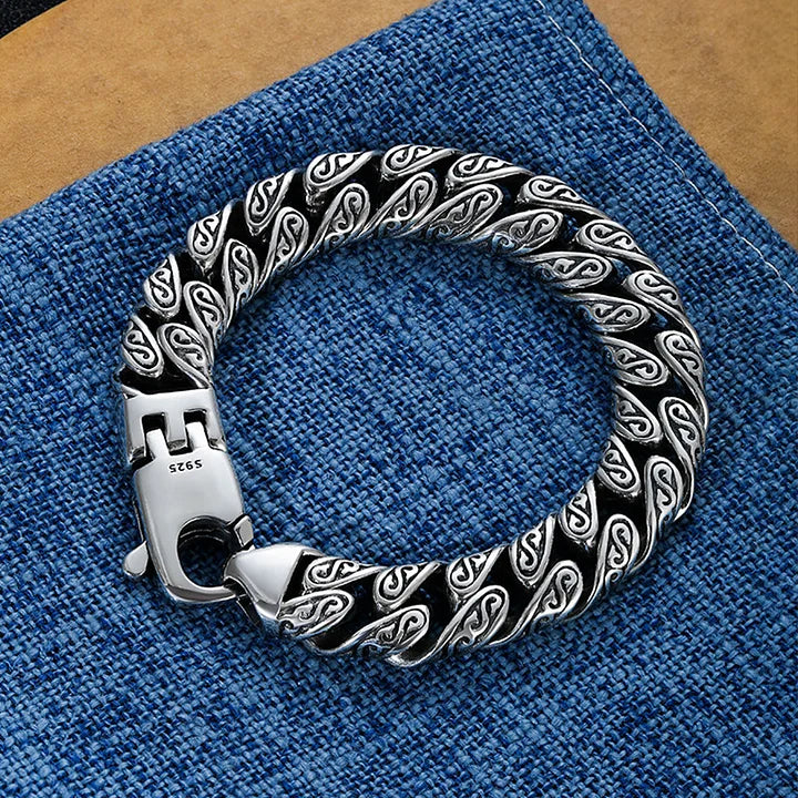 MotifLuxe – Silberarmband mit Arabeskenverschluss