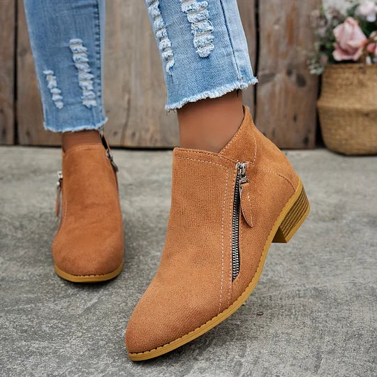 Farah - Orthopädische Lederstiefeletten Mit Reißverschluss