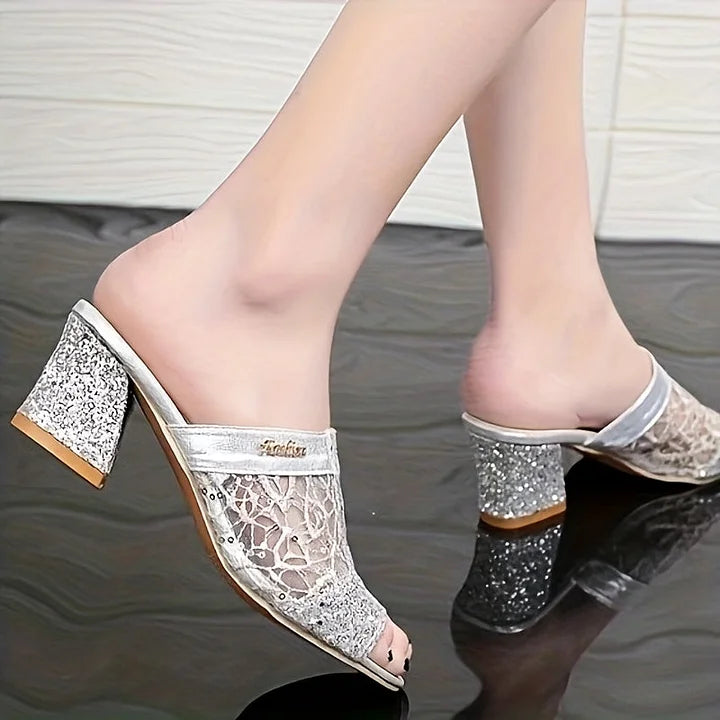 Kerli – Verzierte Sandalen Mit Glitzerpailletten