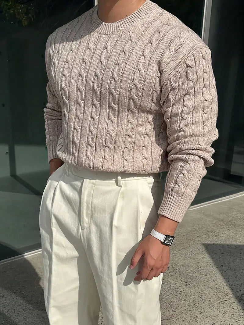 Mergim – Lässiger Strickpullover Mit Langen Ärmeln