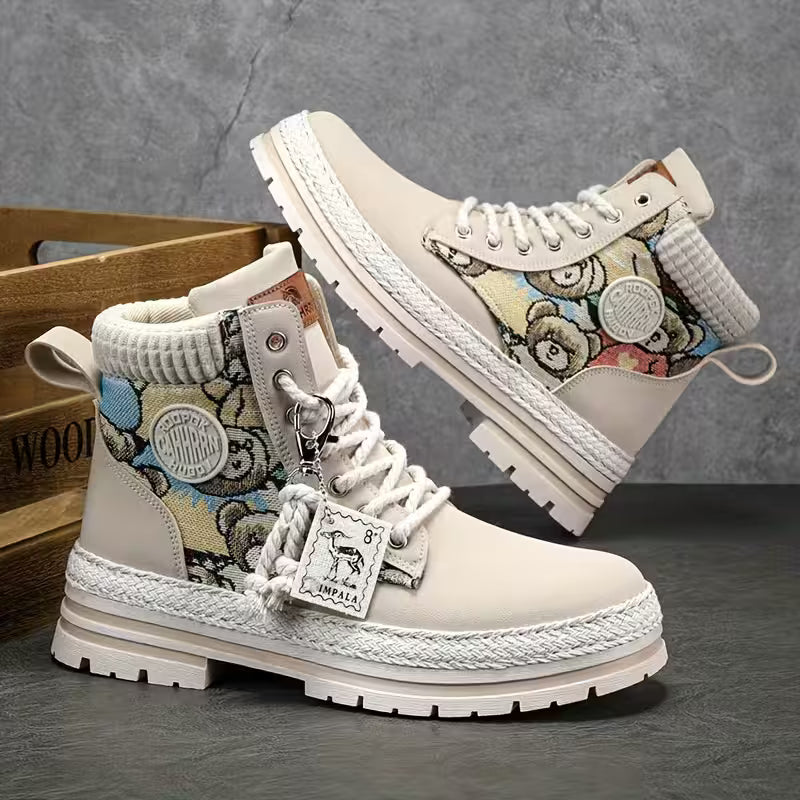 Hilarie - Rutschfeste Turnschuh Mit Teddy Drucken