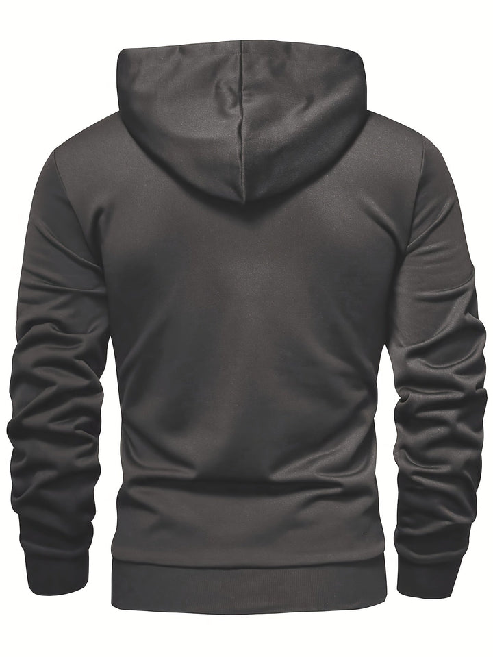 Klod – Lässiger Langarm Kapuzenpullover Mit Knöpfen