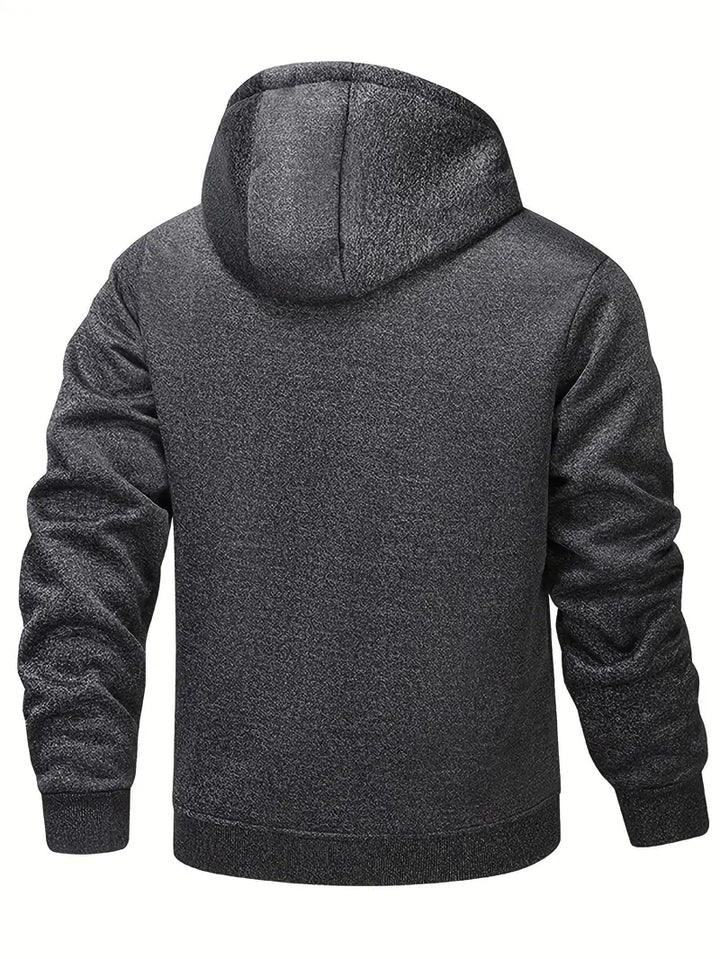 Helge - Lässiger Kapuzenpullover Mit Langen Ärmeln Und Reißverschluss
