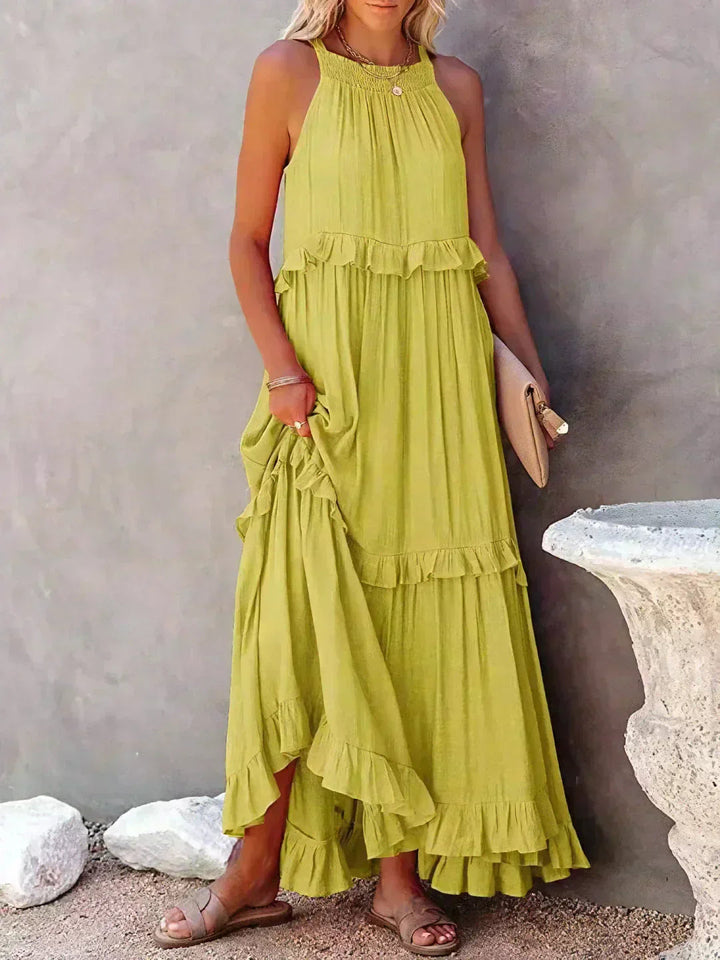Hayley – Elegantes ärmelloses Kleid Mit Rüschen