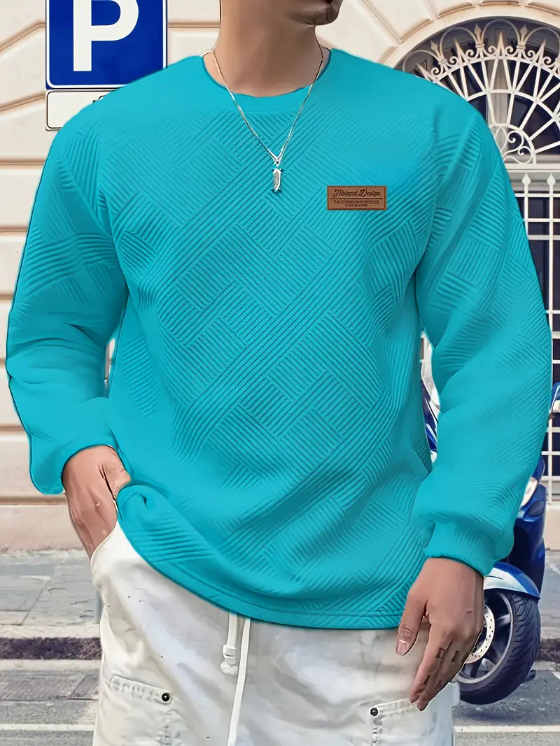 Malinga – Lässiges Sweatshirt Mit Geometrischem Muster Und Langen Ärmeln