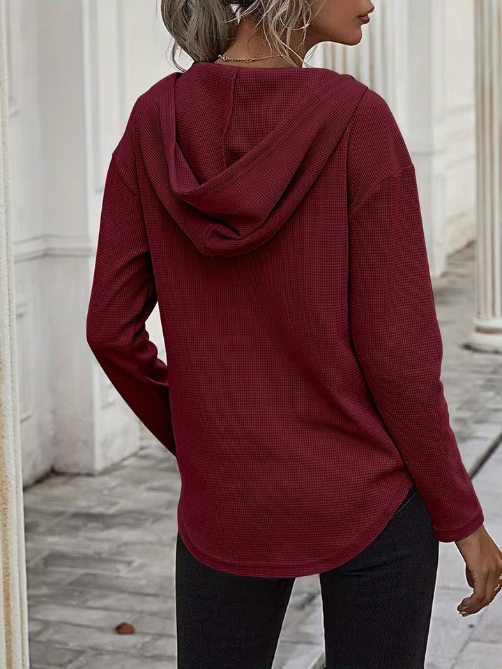 Heydi – Langarm Pullover Mit Kapuze Und Abgerundetem Saum