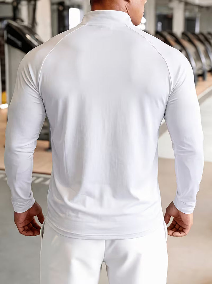 Zerdan – Langarm-Sweatshirt Mit Halbem Reißverschluss