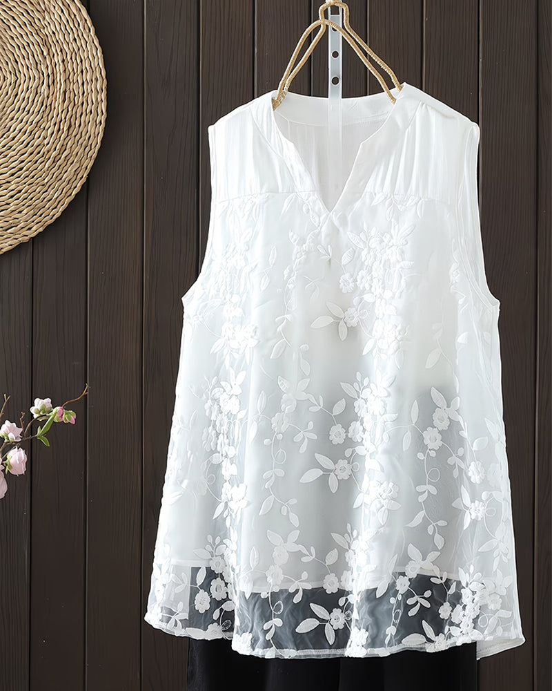 Shilika – Ärmelloses Tanktop mit Blumenmuster