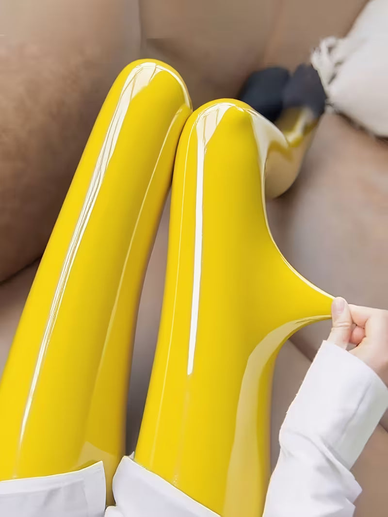 Bekah – Hochglänzende Stretch Strumpfhose Mit Fußteil