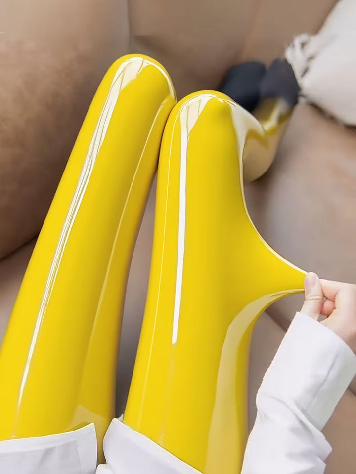 Bekah – Hochglänzende Stretch Strumpfhose Mit Fußteil
