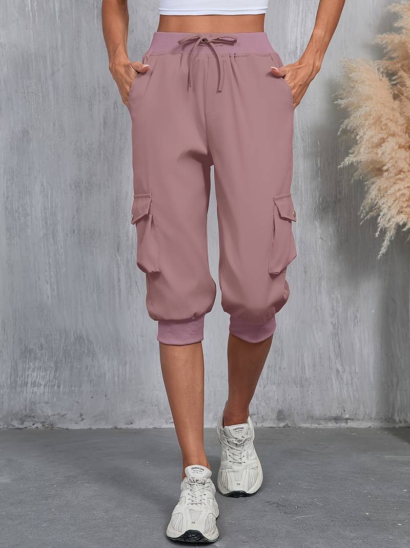 Kirabo - Sommer Cargohose Mit Mehreren Taschen Und Geripptem Gummibund