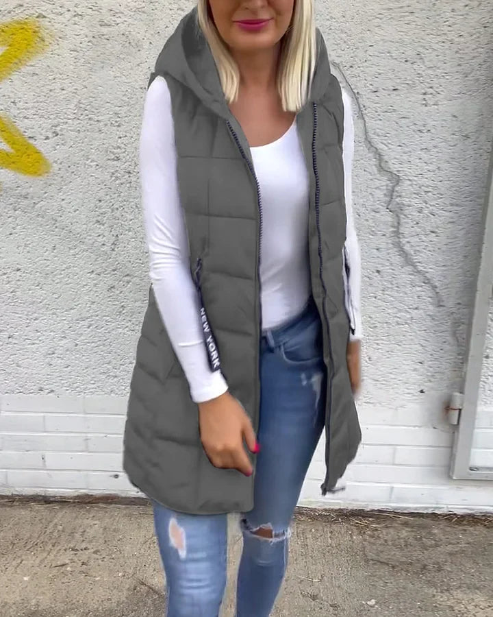 Laruna – Ärmelloser, Wattierter Mantel Mit Reißverschluss