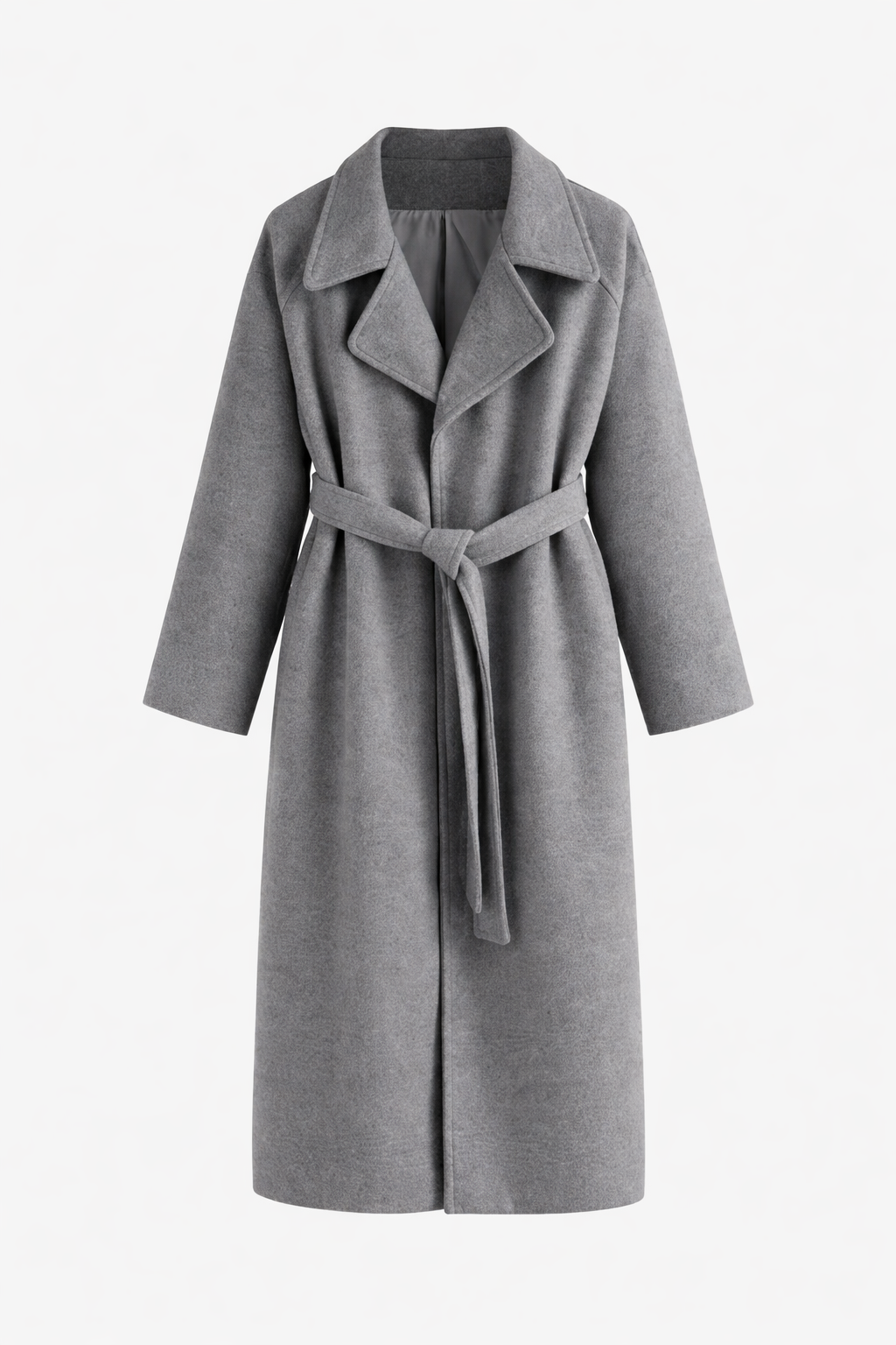 Shulamit - Eleganter Langarm Mantel Mit Gürtel