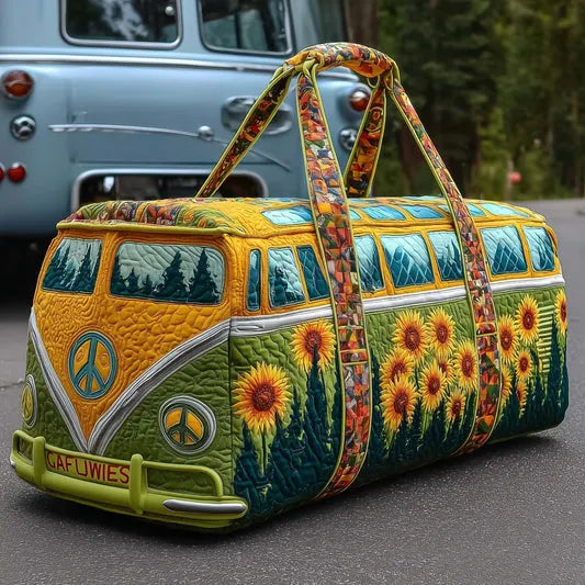 RetroBloom - Quilted Vintage Camper Print Travel Bag
