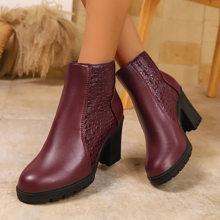 Noy - Leder Schuhe Mit Dickem Absatz