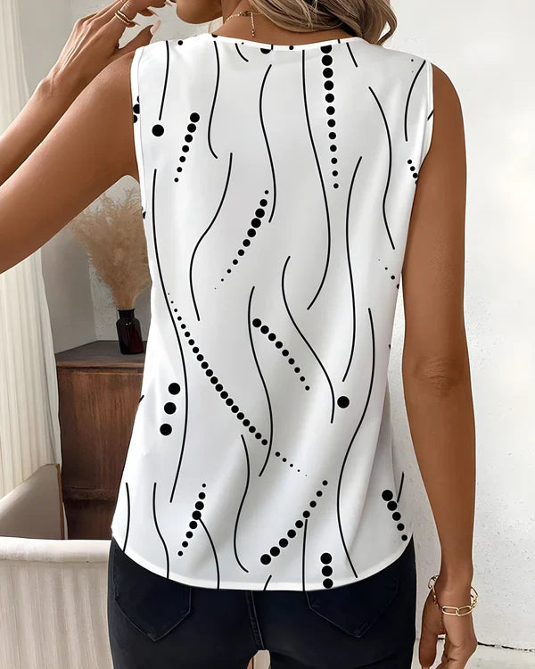 Thea - Ärmellose Bluse Mit V Ausschnitt