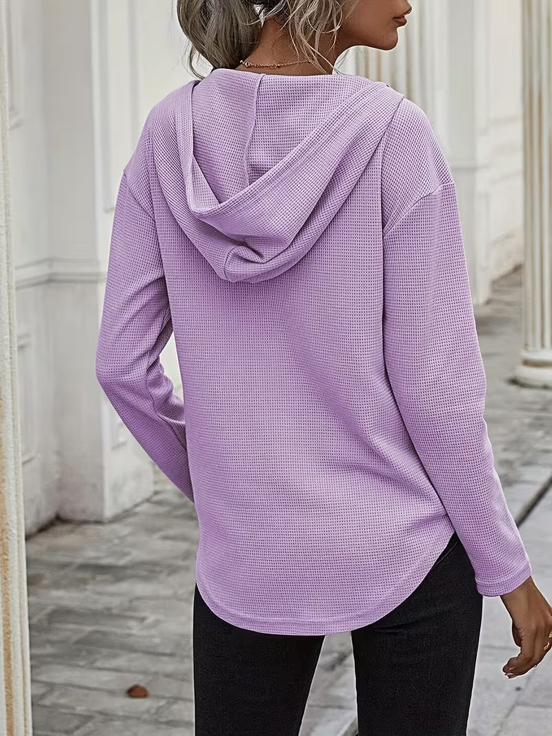 Heydi – Langarm Pullover Mit Kapuze Und Abgerundetem Saum