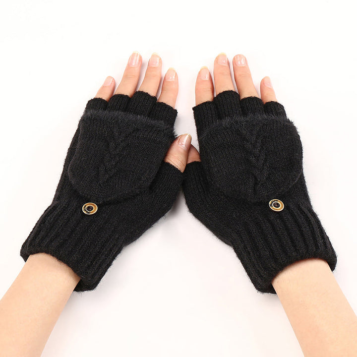 GloveGleam – Gestrickte Fingerlose Flip Handschuhe