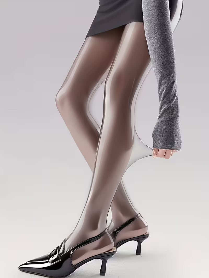 Bekah – Hochglänzende Stretch Strumpfhose Mit Fußteil