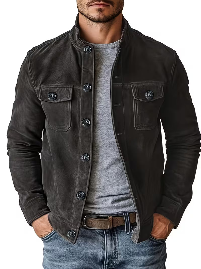 Jelil – Wildleder Jacke Mit Zwei Vordertaschen