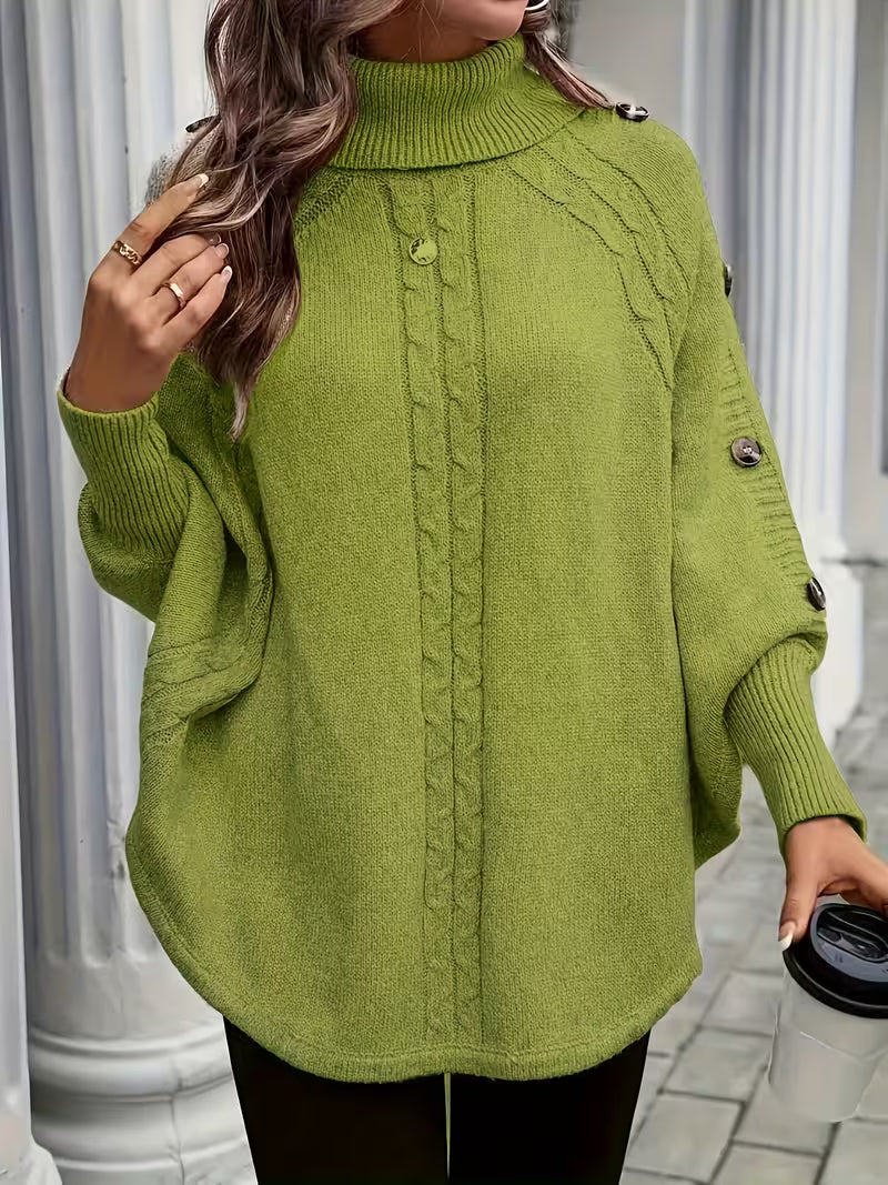 Lolana – Pullover Mit Hohem Kragen Und Gedrehtem Stil