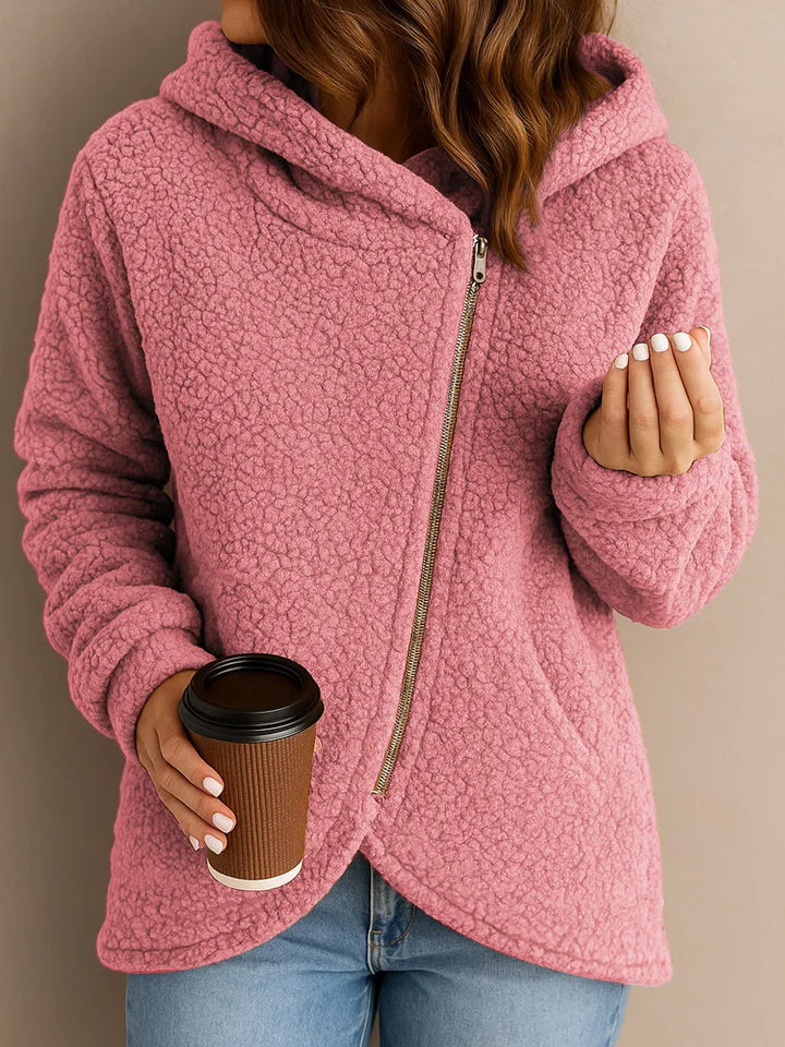 Wendie - Gemütlicher Sherpa Fleece Kapuzenpullover Mit Reißverschluss