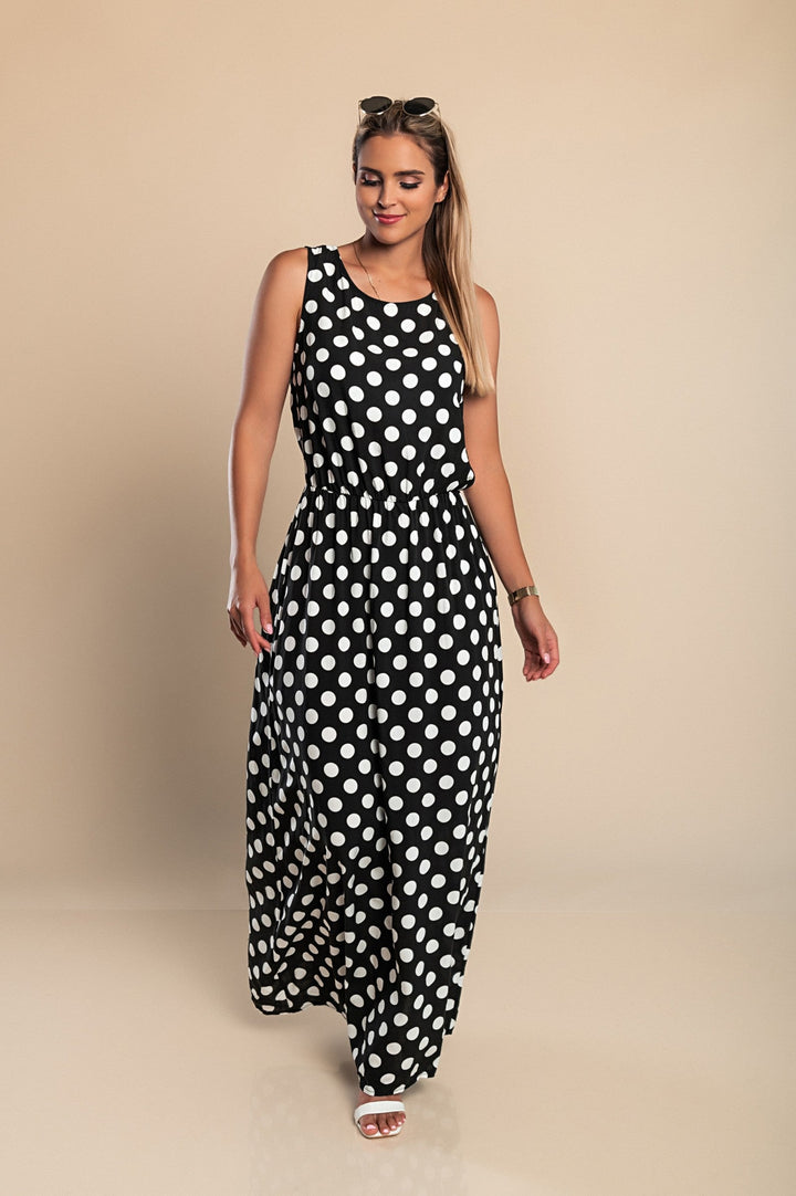 Lyna - Gepunktetes Maxi Kleid