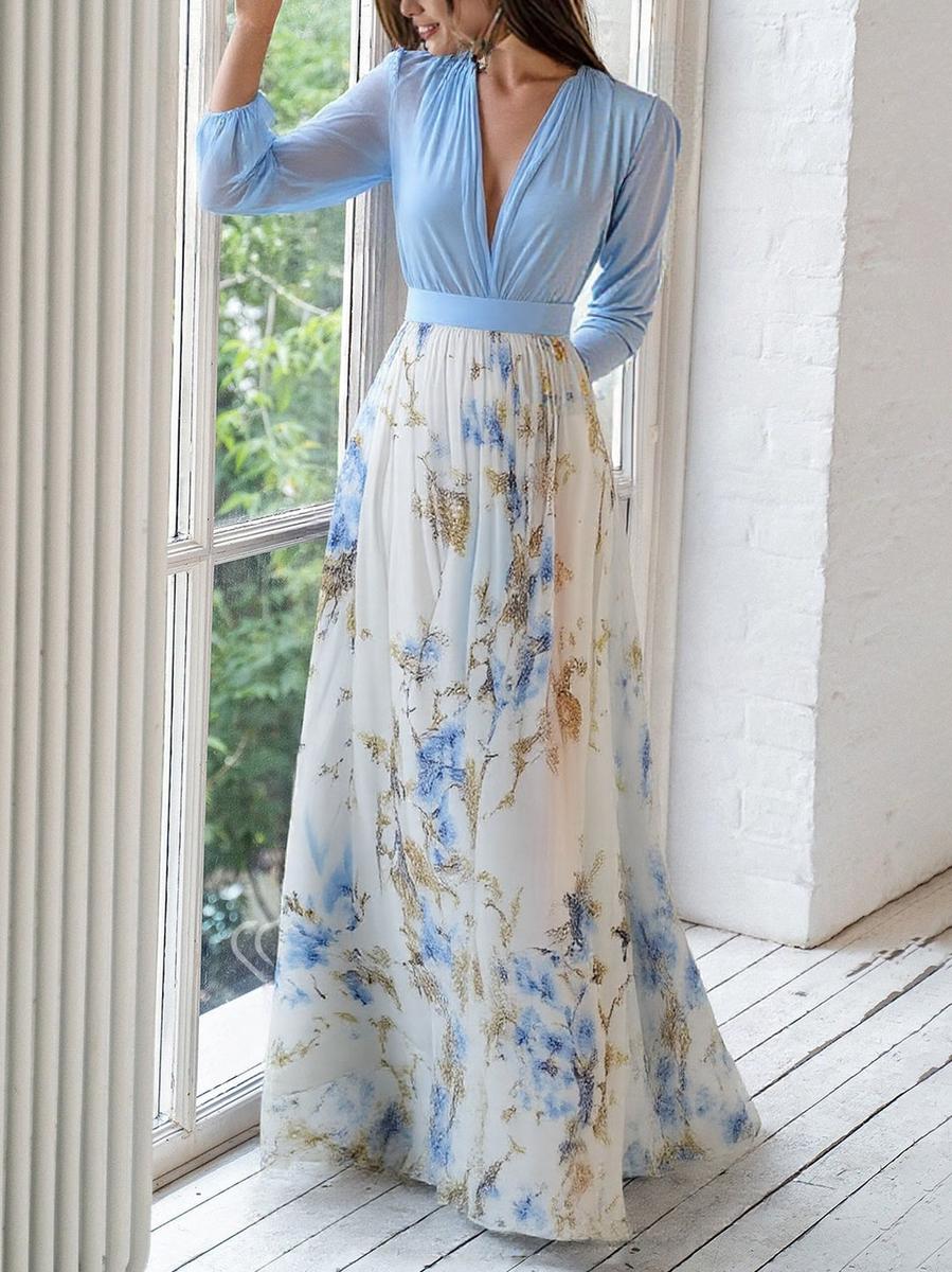 Jewel - Langes Kleid Mit Blumig Drucken