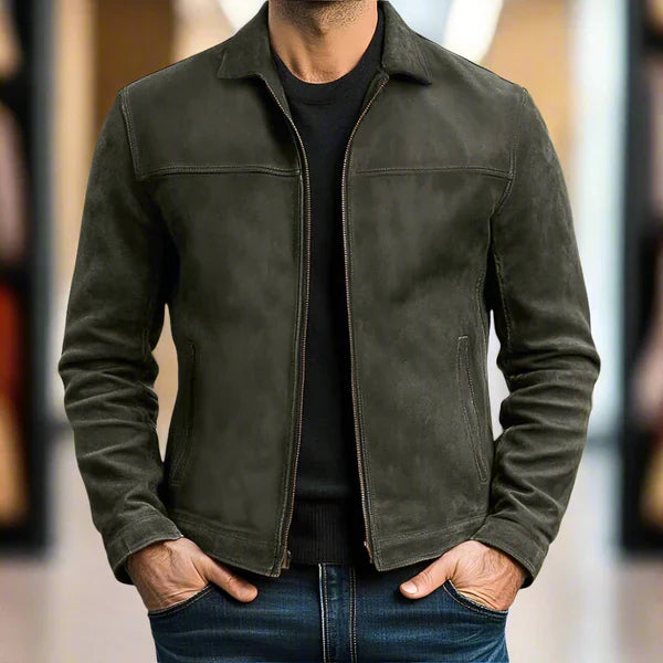 Mcmillan – Leder Jacke Mit Reißverschluss