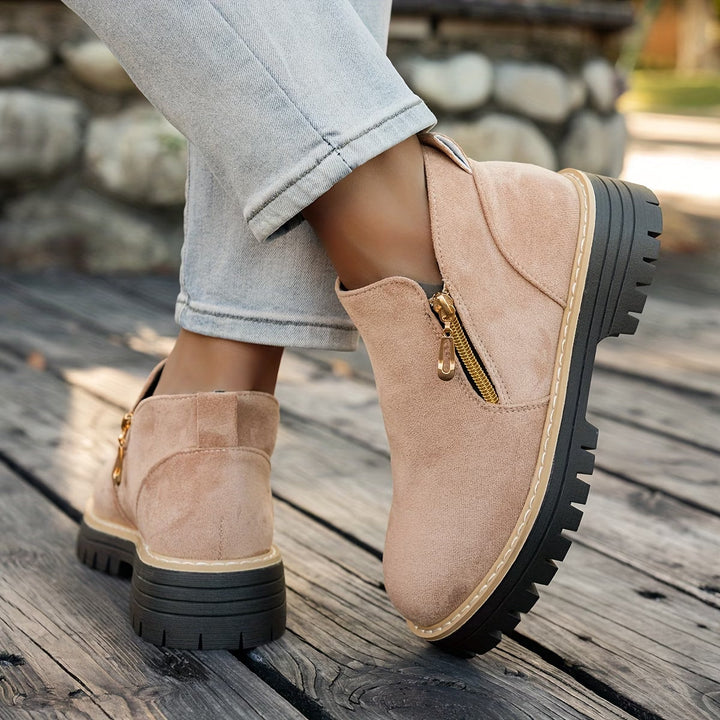 Angelika – Stiefeletten Aus Wildleder mit seitlichem Reißverschluss