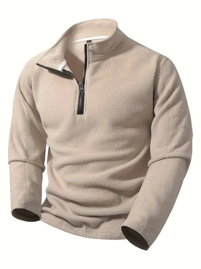 Maurits – Sweatjacke Mit Halbem Reißverschluss Und Stehkragen