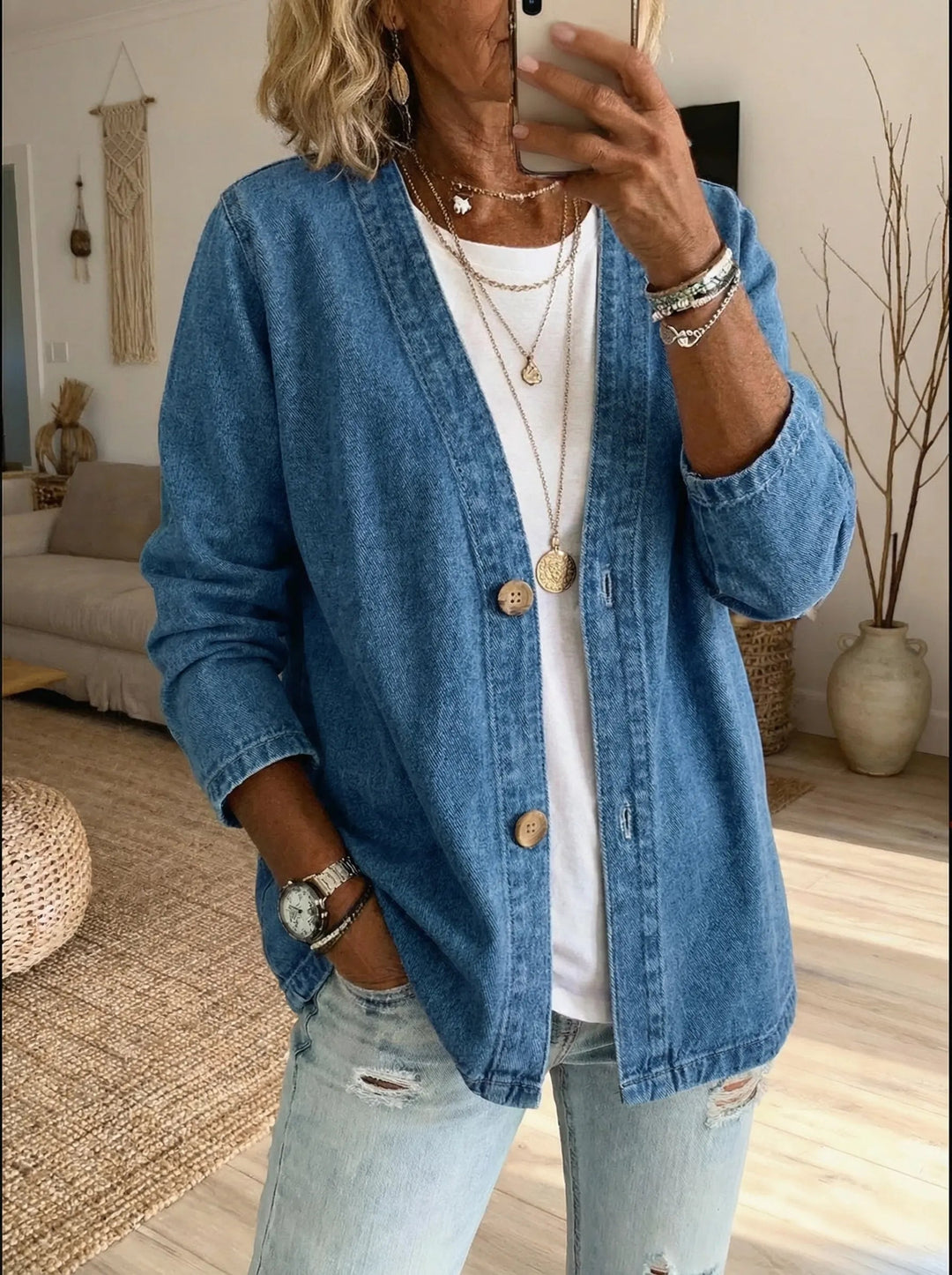 Helama - Lässige Leichte Jeans Jacke