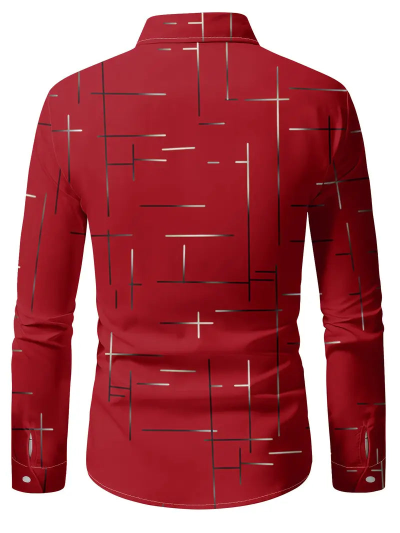 Nerio - Langarmhemd Mit Geometrischem Drucken