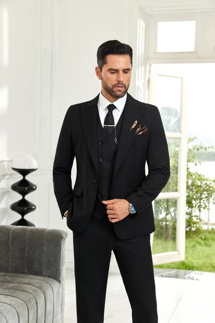 Gremist - Spitze Revers Slim Fit 3-Teilige Anzüge