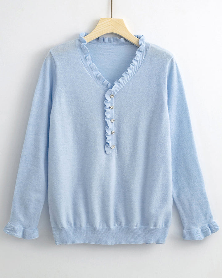 Ksenja – Knitterbluse mit Knop