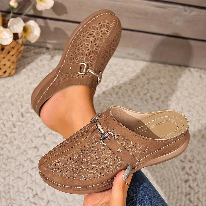 Hailen – Lässige Slipper Pantoletten Mit Blumenmuster