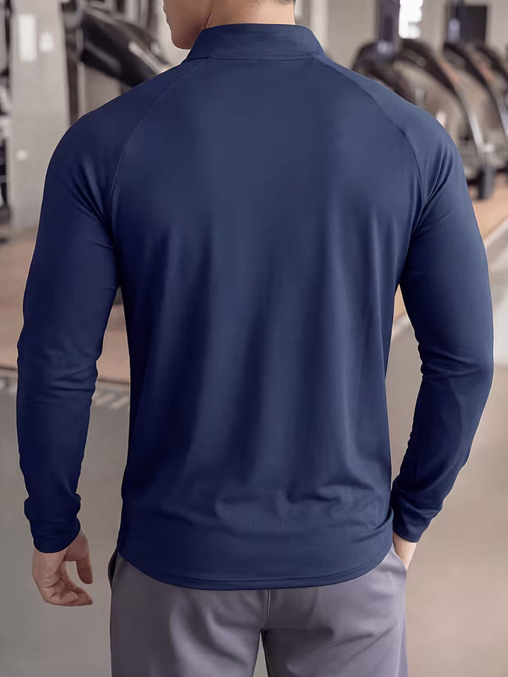 Zerdan – Langarm-Sweatshirt Mit Halbem Reißverschluss