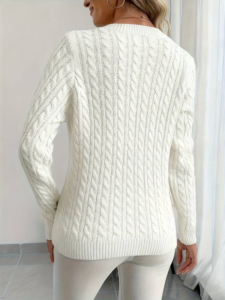 Zivah - Stylischer Gerippter Pullover Mit V-Ausschnitt