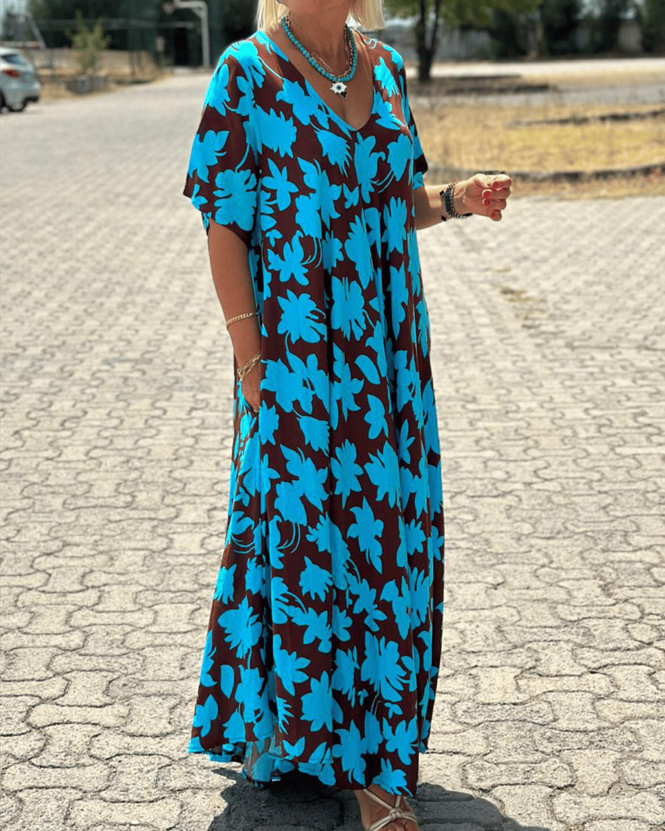 Gomez – Lässiges Maxi Kleid Mit Blumen Drucken