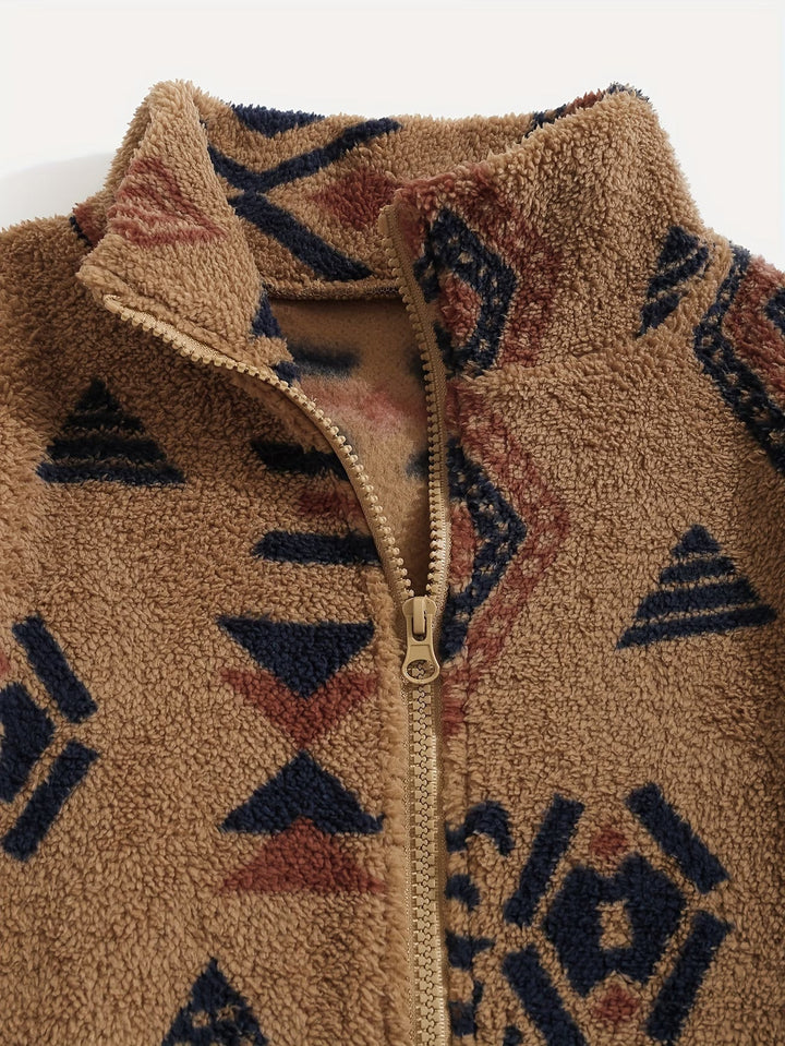 Esra – Langärmelige Jacke Mit Geometrischem Muster