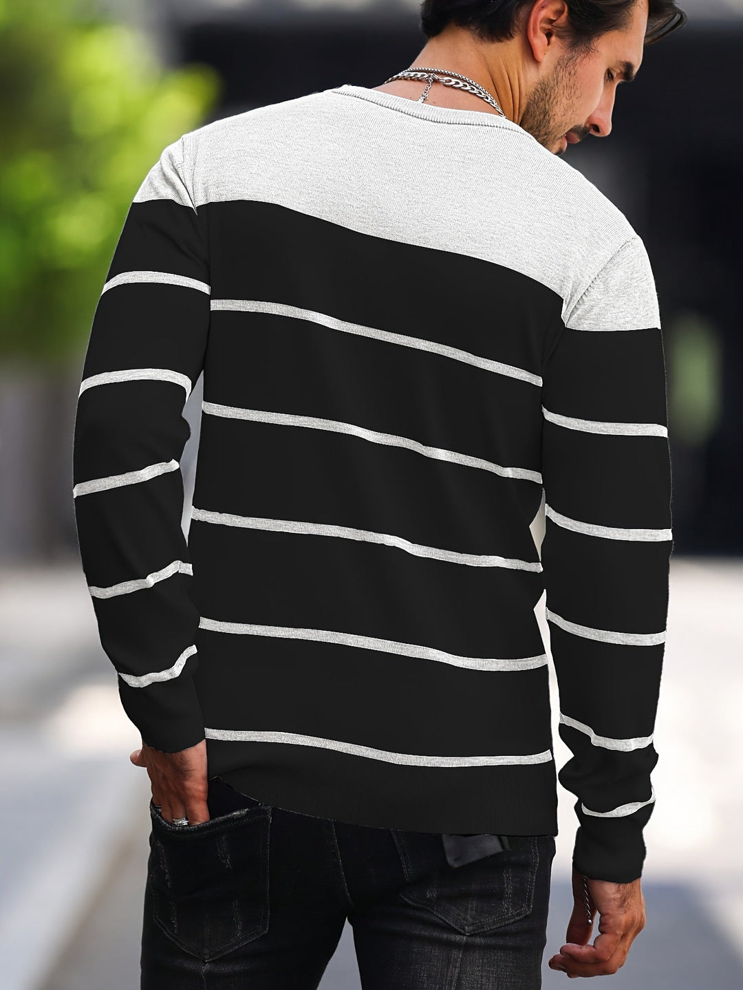 Michiel – Lässiger gestreifter Pullover mit langen Ärmeln