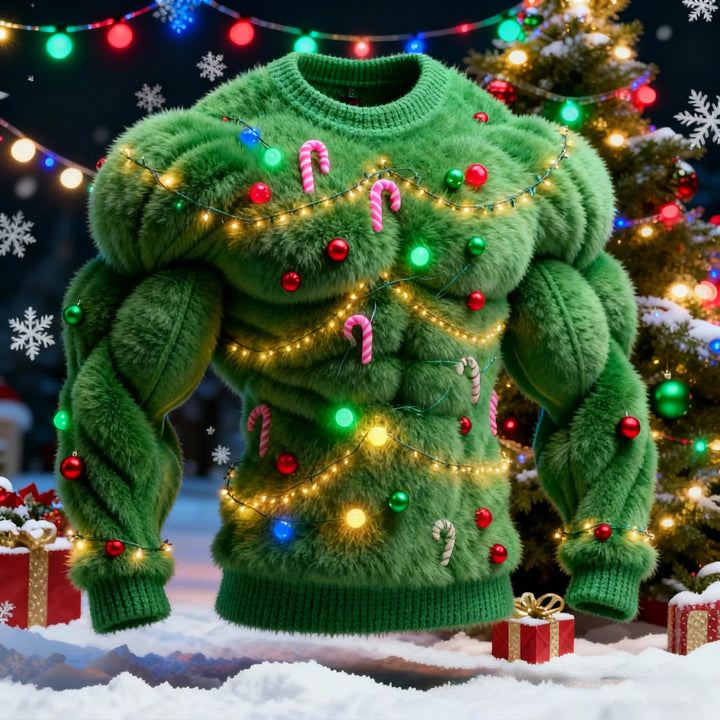 Nissanka – Eleganter Weihnachtsbaum Pullover Mit Langen Ärmeln