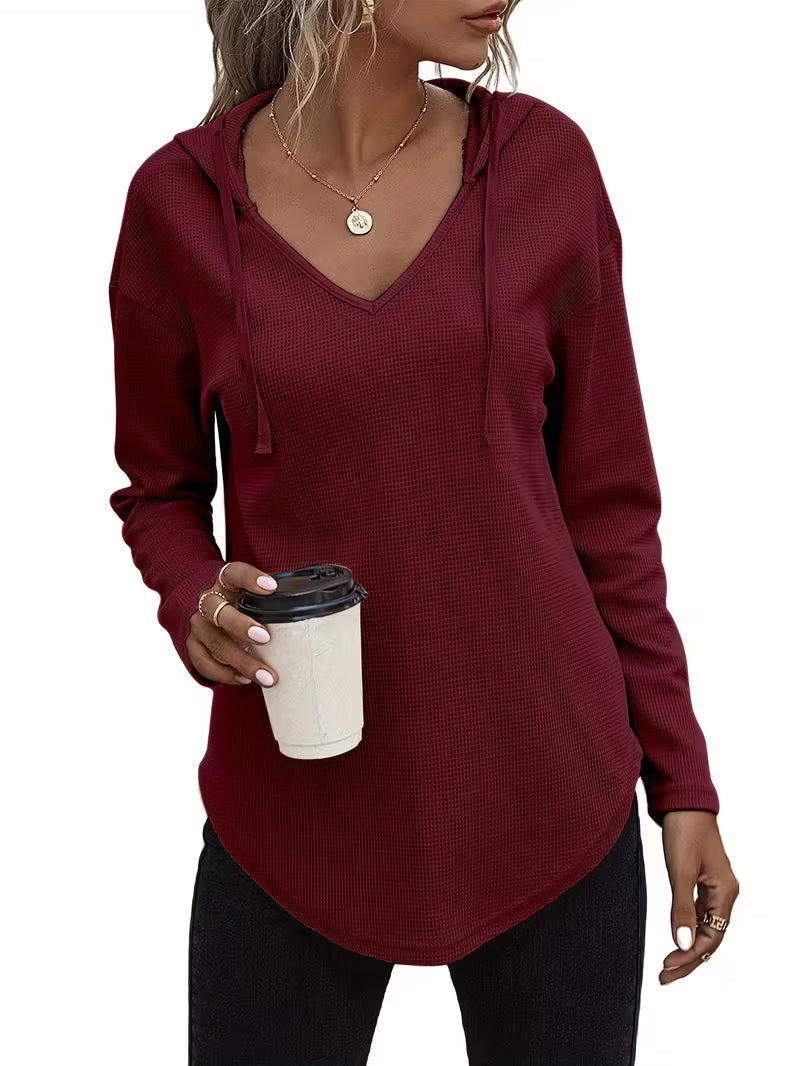 Heydi – Langarm Pullover Mit Kapuze Und Abgerundetem Saum